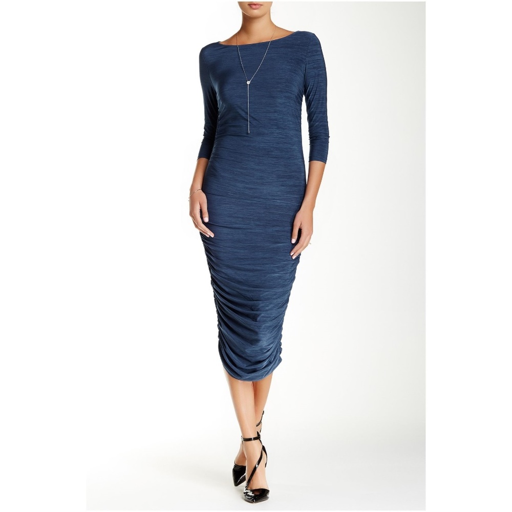 033 CATHERINE MALANDRINO Olive Melange Lansbury Dress sz L - Picture 2 of 8